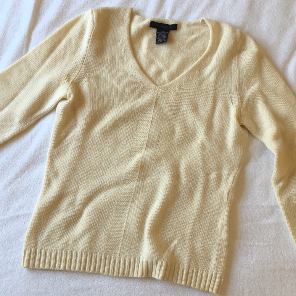 The Limited ivory v-neck sweater